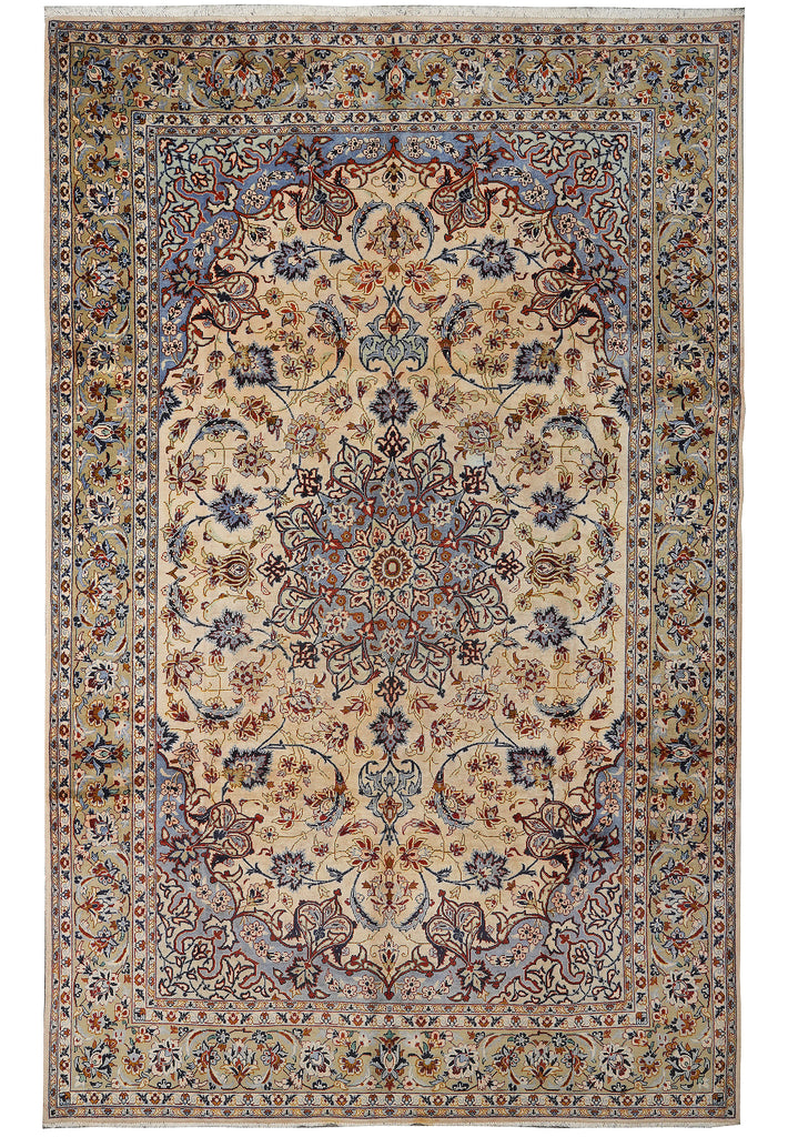7.8 x 11.7 Persian Hand-Knotted Esfahan Najaf Wool Rug #PIX-11752