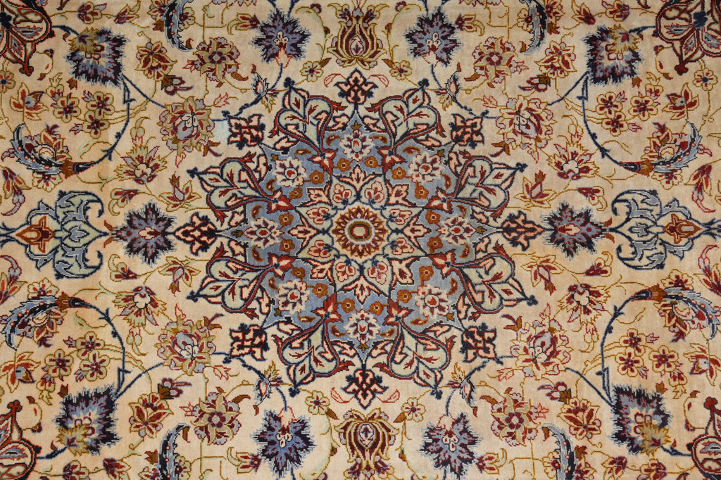 7.8 x 11.7 Persian Hand-Knotted Esfahan Najaf Wool Rug #PIX-11752