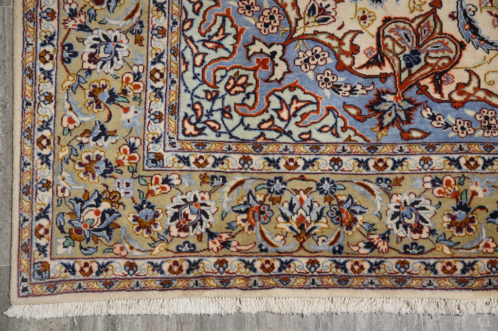 7.8 x 11.7 Persian Hand-Knotted Esfahan Najaf Wool Rug #PIX-11752