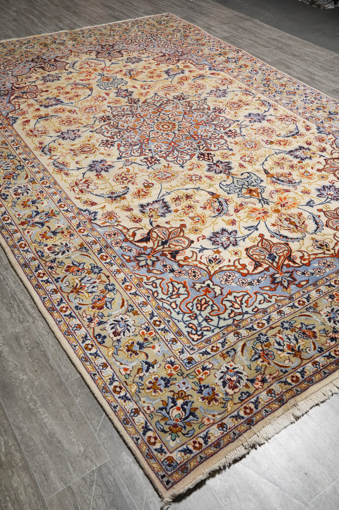 7.8 x 11.7 Persian Hand-Knotted Esfahan Najaf Wool Rug #PIX-11752