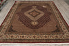 Load image into Gallery viewer, 8 x 9.6 Burgundy Mahi Tabriz Wool and Silk Quality Handmade Area Rug #F-4461