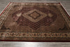 Load image into Gallery viewer, 8 x 9.6 Burgundy Mahi Tabriz Wool and Silk Quality Handmade Area Rug #F-4461