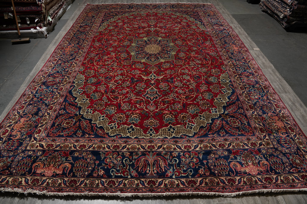 10.8 x 16.9 Authentic Persian Tabriz Rug Traditional 1980's  #F-5000