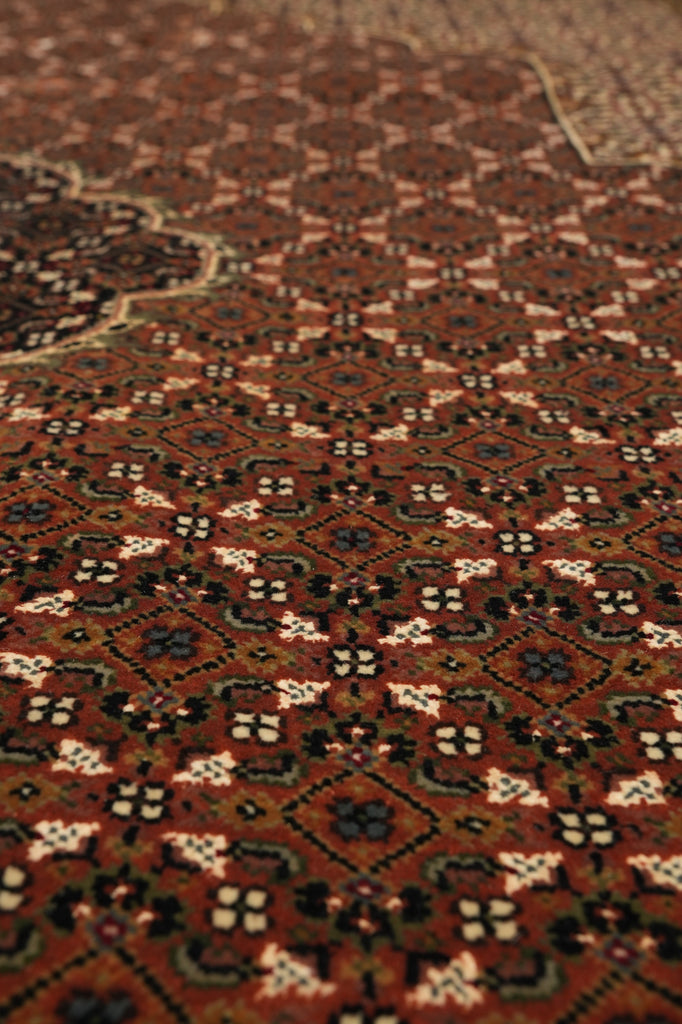 8.1 x 10 Rust Mahi Tabriz High Quality Handmade Wool And Silk Rug #F-4462