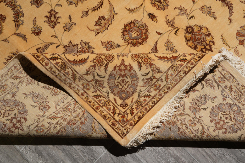 9.1 x 12.4 Wool and Silk Finer Weave Handmade rug #F-4162