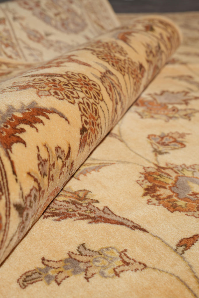 9.1 x 12.4 Wool and Silk Finer Weave Handmade rug #F-4162