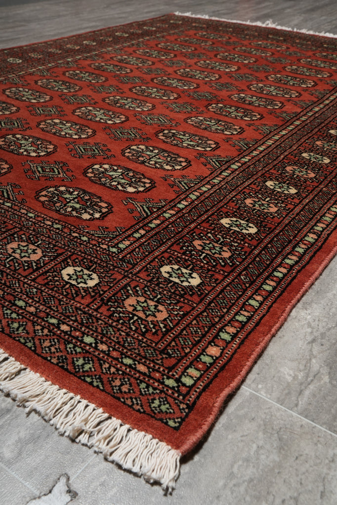 4 x 6 New Jaldar Rug Hand-Knotted Pakistan Rug Copper Brown #F-3113
