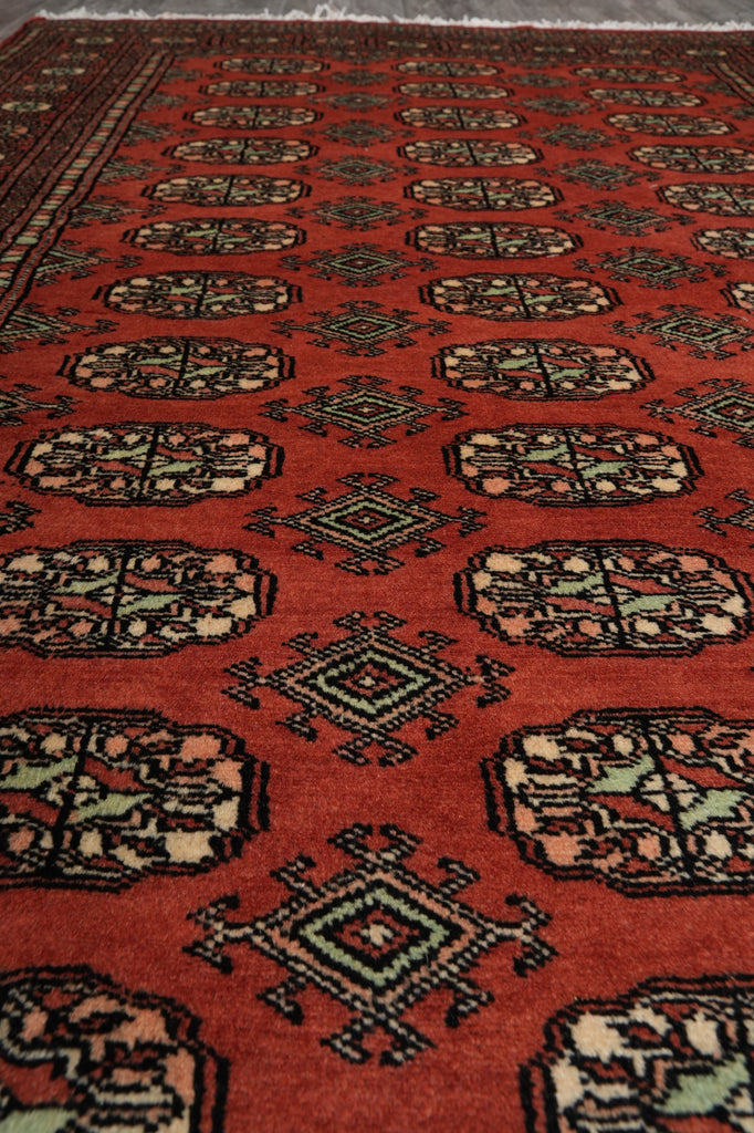 4 x 6 New Jaldar Rug Hand-Knotted Pakistan Rug Copper Brown #F-3113