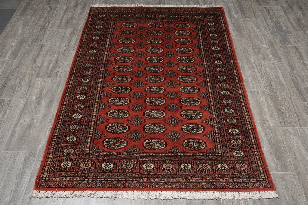 4 x 6 New Jaldar Rug Hand-Knotted Pakistan Rug Copper Brown #F-3113