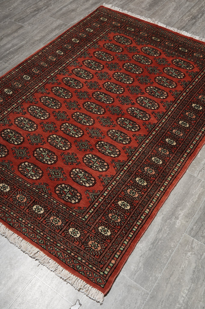 4 x 6 New Jaldar Rug Hand-Knotted Pakistan Rug Copper Brown #F-3113