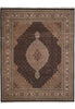 Load image into Gallery viewer, 8.3 x 10.3 Black Mahi Tabriz Carpet Quality Wool And Silk Area Rug #F-4463