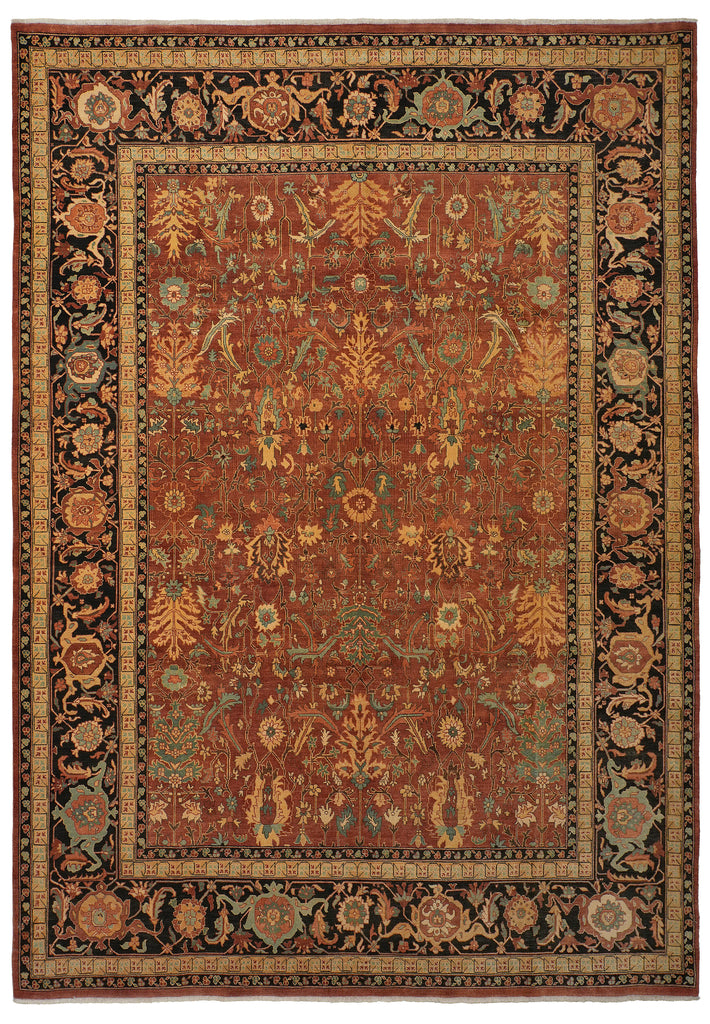 9.2 x 12.5 Top Quailty Agra Rug Fine Wool Veggie Dye