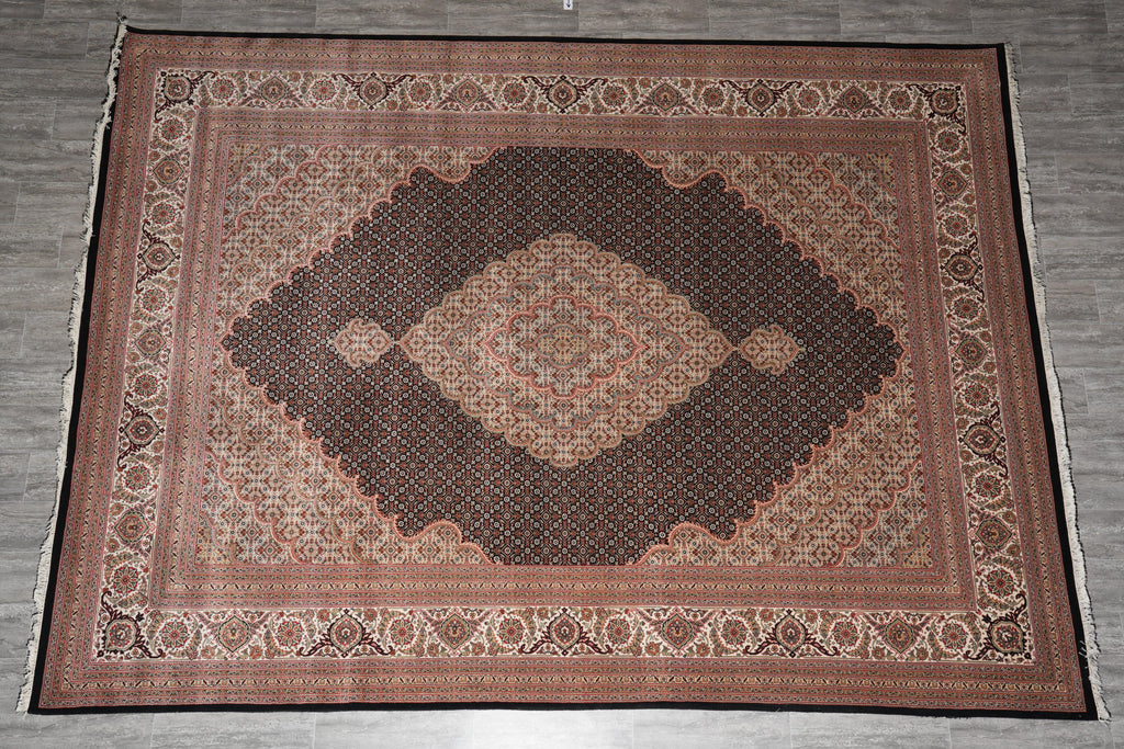 9.8 x 13.2 Wool and Silk Mahi Tabriz Rug #F-4163