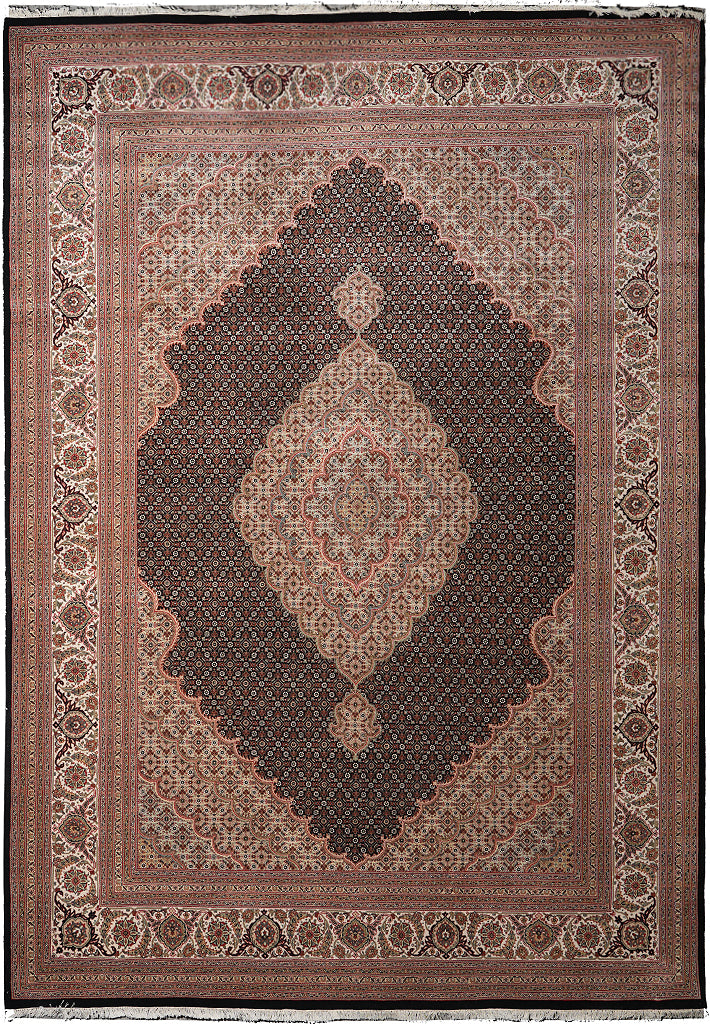 9.8 x 13.2 Wool and Silk Mahi Tabriz Rug #F-4163