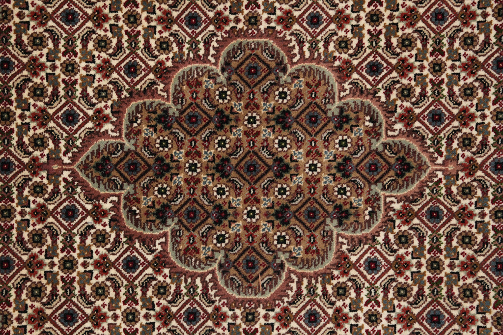 8.3 x 10.3 Black Mahi Tabriz Carpet Quality Wool And Silk Area Rug #F-4463