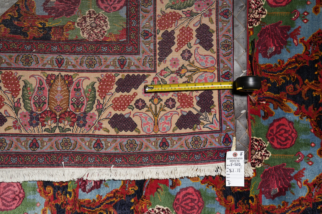 8 x 11 Authentic Persian Bijar Floral Fine Weave Denase Quality Wool Floral Bakhtiar Pattern #F-3110