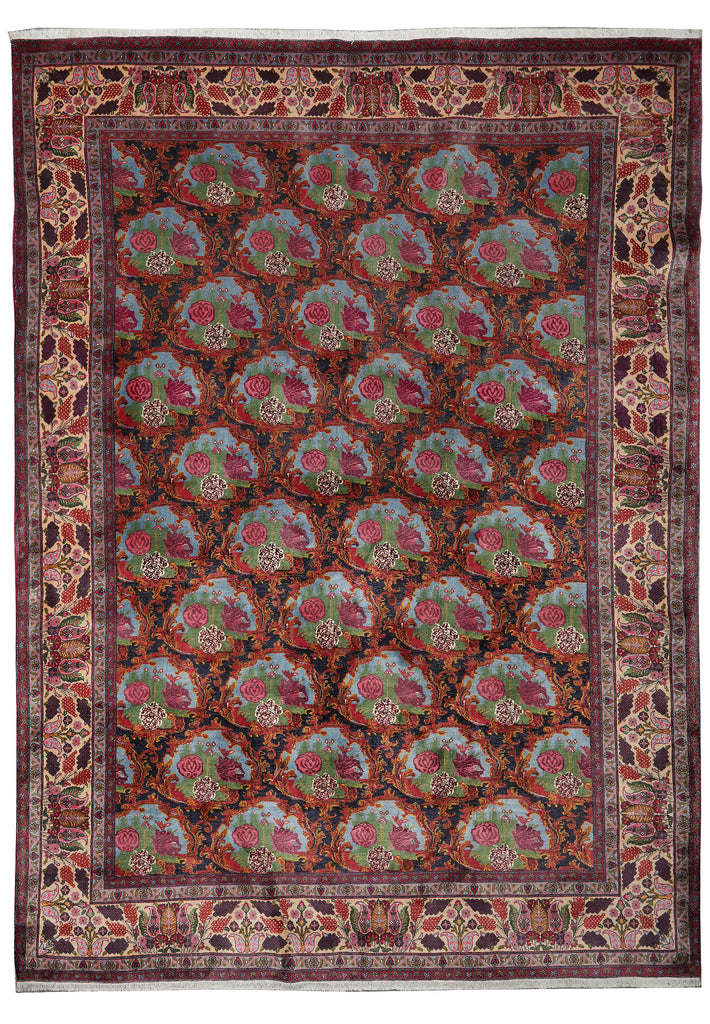 8 x 11 Authentic Persian Bijar Floral Fine Weave Denase Quality Wool Floral Bakhtiar Pattern #F-3110