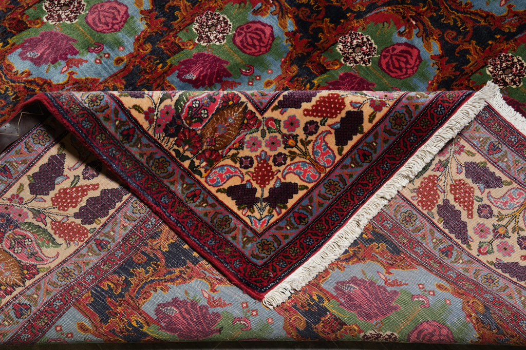 8 x 11 Authentic Persian Bijar Floral Fine Weave Denase Quality Wool Floral Bakhtiar Pattern #F-3110