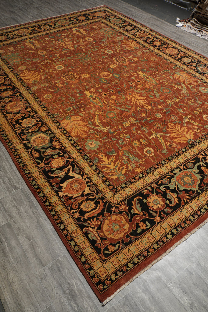 9.2 x 12.5 Top Quailty Agra Rug Fine Wool Veggie Dye - view 4