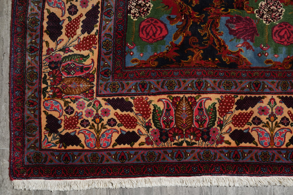 8 x 11 Authentic Persian Bijar Floral Fine Weave Denase Quality Wool Floral Bakhtiar Pattern #F-3110