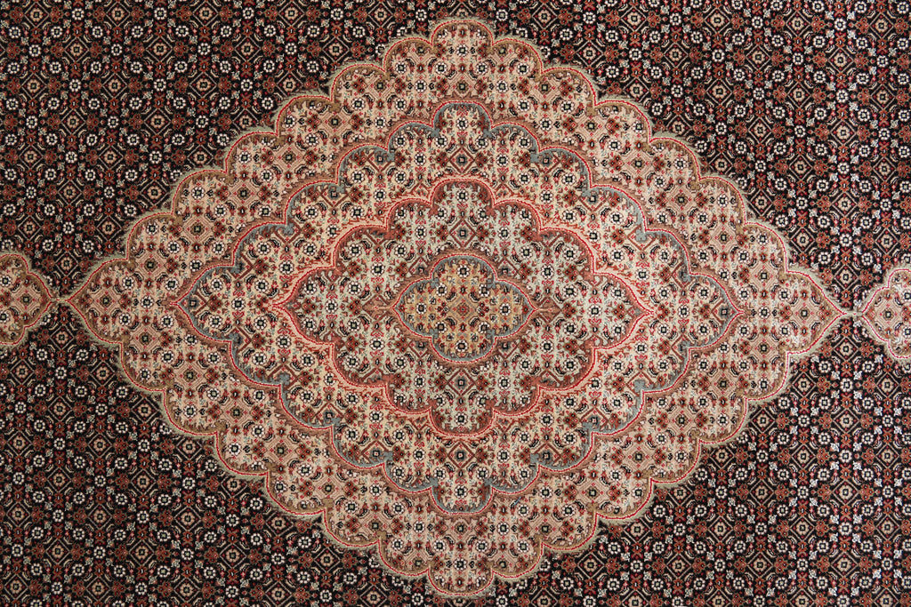 9.8 x 13.2 Wool and Silk Mahi Tabriz Rug #F-4163