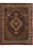 Load image into Gallery viewer, 8.1 x 10.1 Ruby Burgundy Wool and Silk Tabriz Mahi High Quality Handmade Area Rug #F-4464