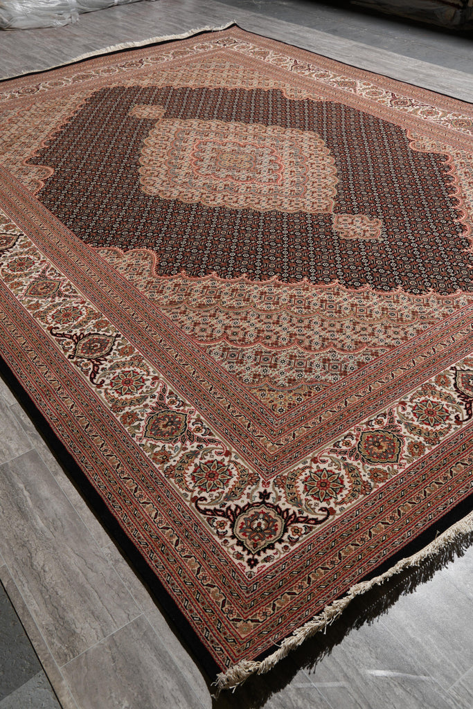 9.8 x 13.2 Wool and Silk Mahi Tabriz Rug #F-4163