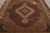 Load image into Gallery viewer, 8.1 x 10.1 Ruby Burgundy Wool and Silk Tabriz Mahi High Quality Handmade Area Rug #F-4464