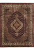 Load image into Gallery viewer, 8.2 x 10 High Quality Wool and Silk Dense and Lustrous Handmade Tabriz Mahi Rug Ruby Burgundy #F-4465