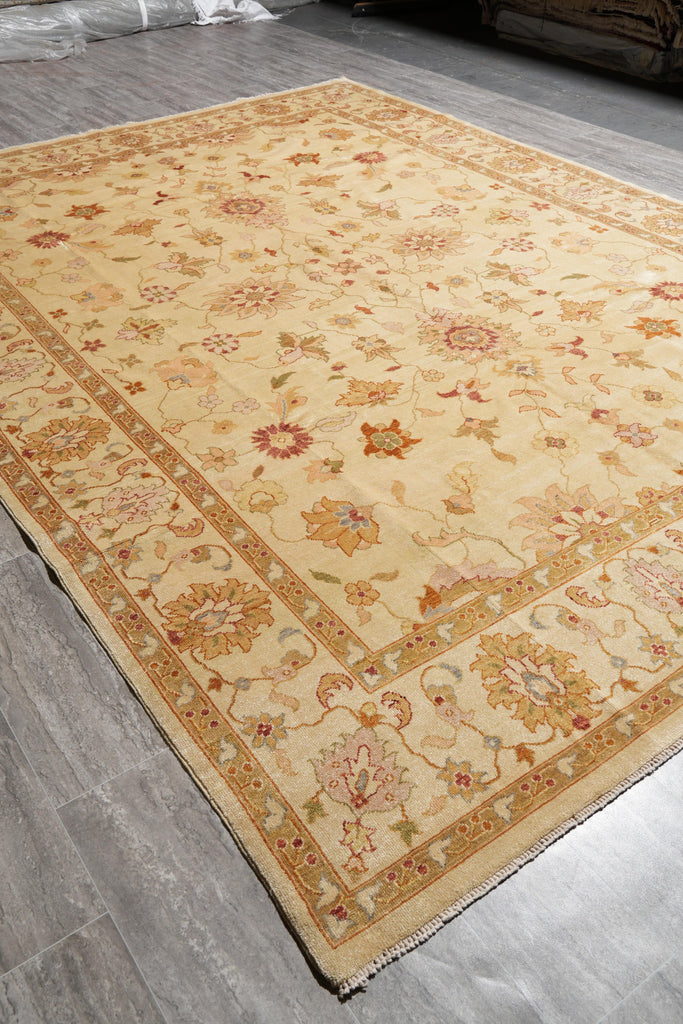 8.7 x 10.10 Handmade Agra Rug Neutral #F-4164