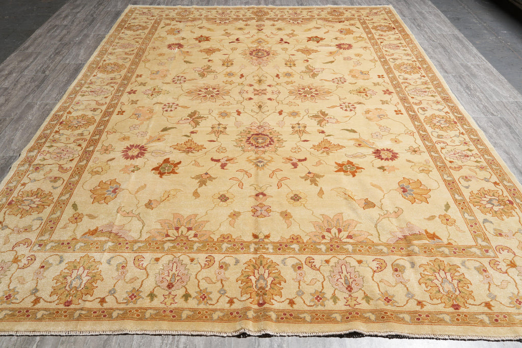 8.7 x 10.10 Handmade Agra Rug Neutral #F-4164