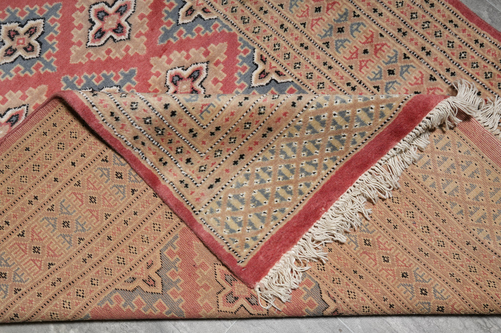 4 x 6 Hand-Knotted Pakistan New Rug Jaldar Bokhara Copper Pink #F-3114