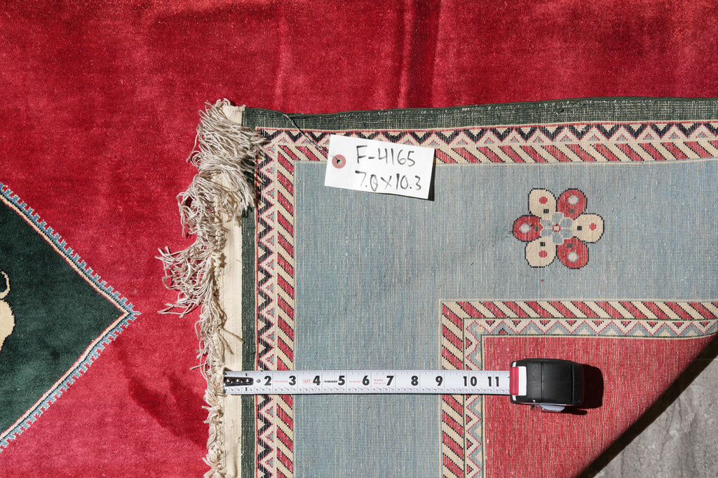 7 x 10.3 Silk Handmade Gabba Rug #F-4165