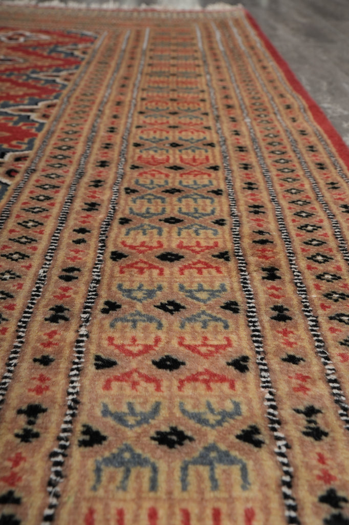 4 x 6 Hand-Knotted Pakistan New Rug Jaldar Bokhara Copper Pink #F-3114