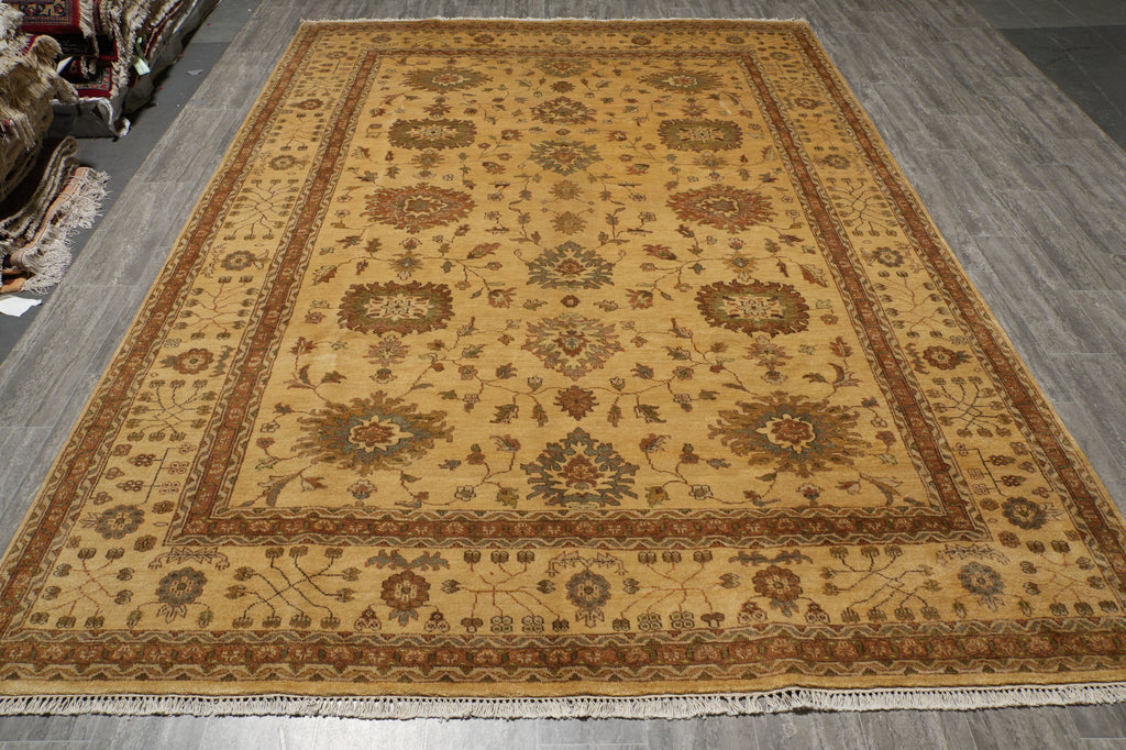 8 x 11.5 New Oushak Rug Fine Wool Neutral - view 3