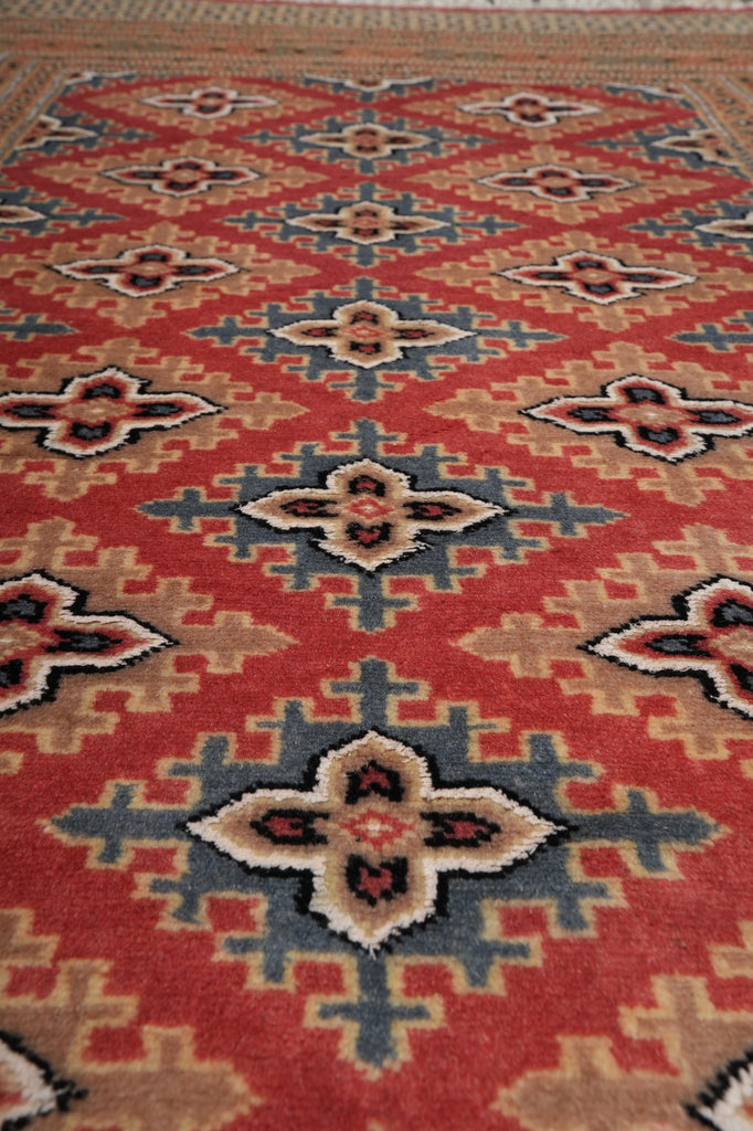 4 x 6 Hand-Knotted Pakistan New Rug Jaldar Bokhara Copper Pink #F-3114