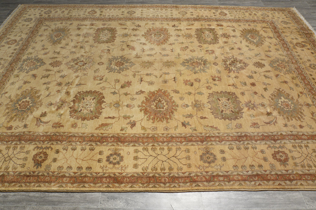 8 x 11.5 New Oushak Rug Fine Wool Neutral - view 5