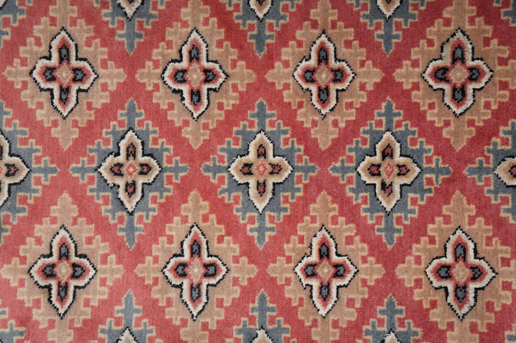 4 x 6 Hand-Knotted Pakistan New Rug Jaldar Bokhara Copper Pink #F-3114