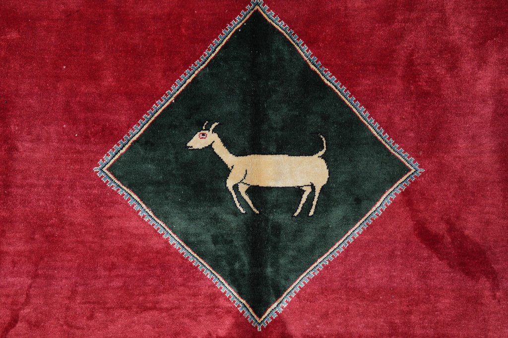 7 x 10.3 Silk Handmade Gabba Rug #F-4165