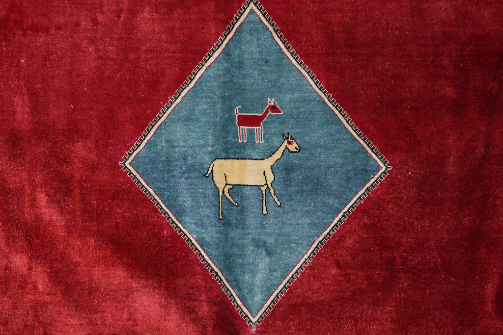 7 x 10.3 Silk Handmade Gabba Rug #F-4165