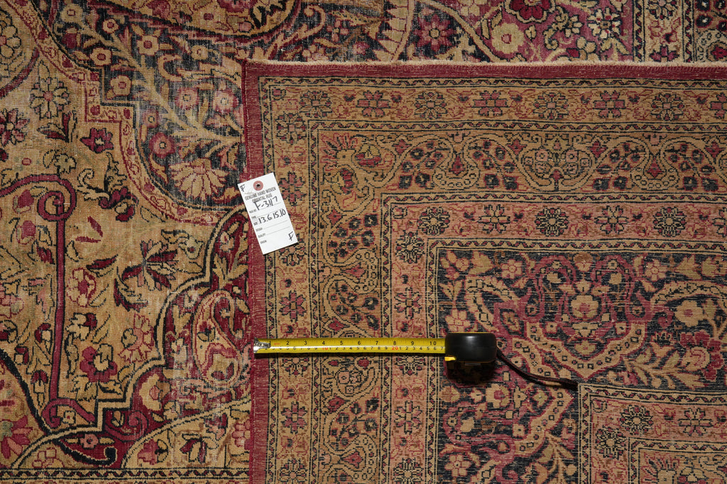 13.6 x 16 Signed Authentic Antique Persian Kermanshah Rug 1930's #F-3117