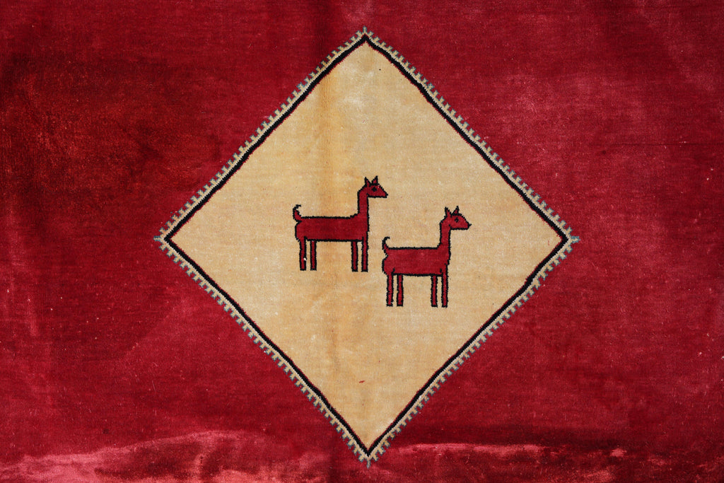 7 x 10.3 Silk Handmade Gabba Rug #F-4165