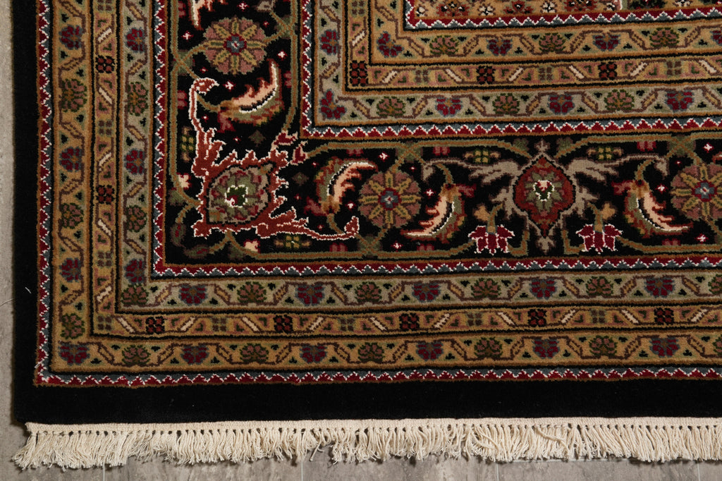 8.2 x 9.9 Beautiful Quality Wool and Silk Handmade Mahi Tabriz Rug #F-4466