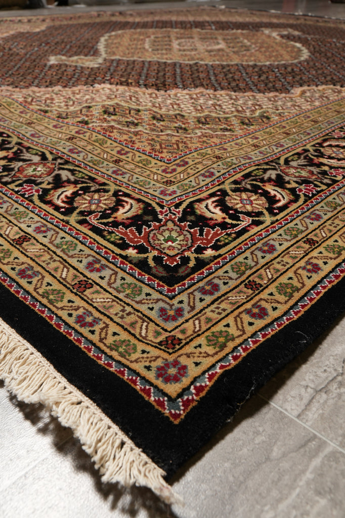 8.2 x 9.9 Beautiful Quality Wool and Silk Handmade Mahi Tabriz Rug #F-4466