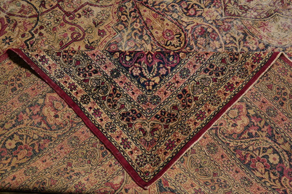 13.6 x 16 Signed Authentic Antique Persian Kermanshah Rug 1930's #F-3117