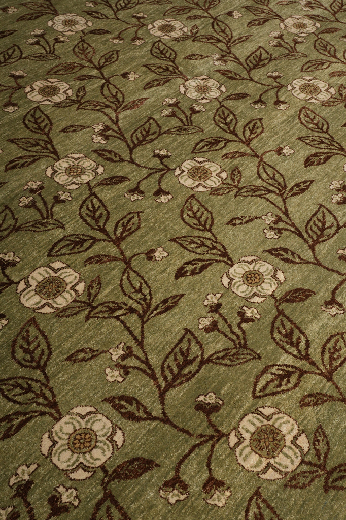 9 x 11.7 Sage Green Vegetable Dyed Chobi Transitional Modern Rug - view 8