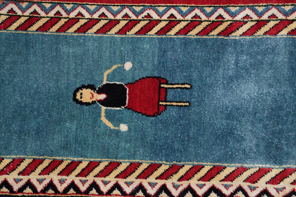 7 x 10.3 Silk Handmade Gabba Rug #F-4165