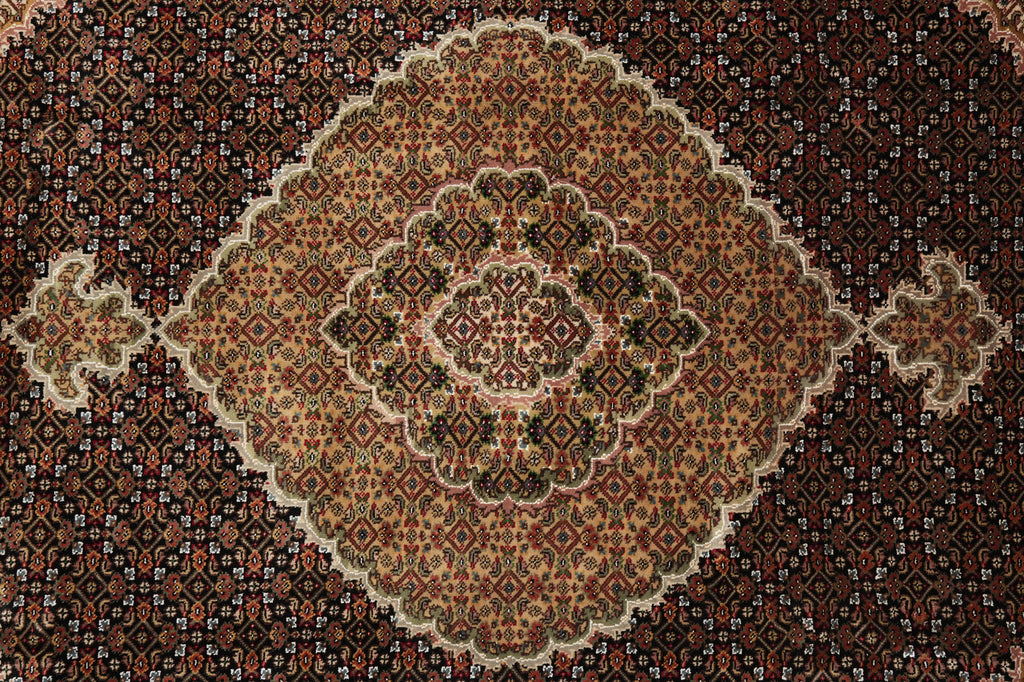 8.2 x 9.9 Beautiful Quality Wool and Silk Handmade Mahi Tabriz Rug #F-4466