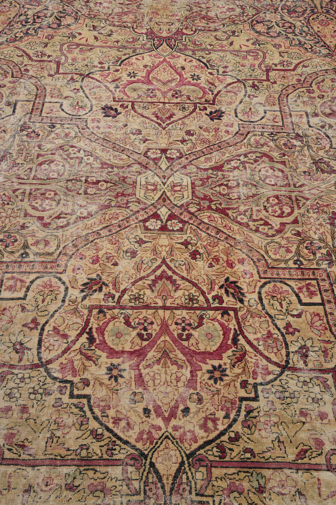13.6 x 16 Signed Authentic Antique Persian Kermanshah Rug 1930's #F-3117