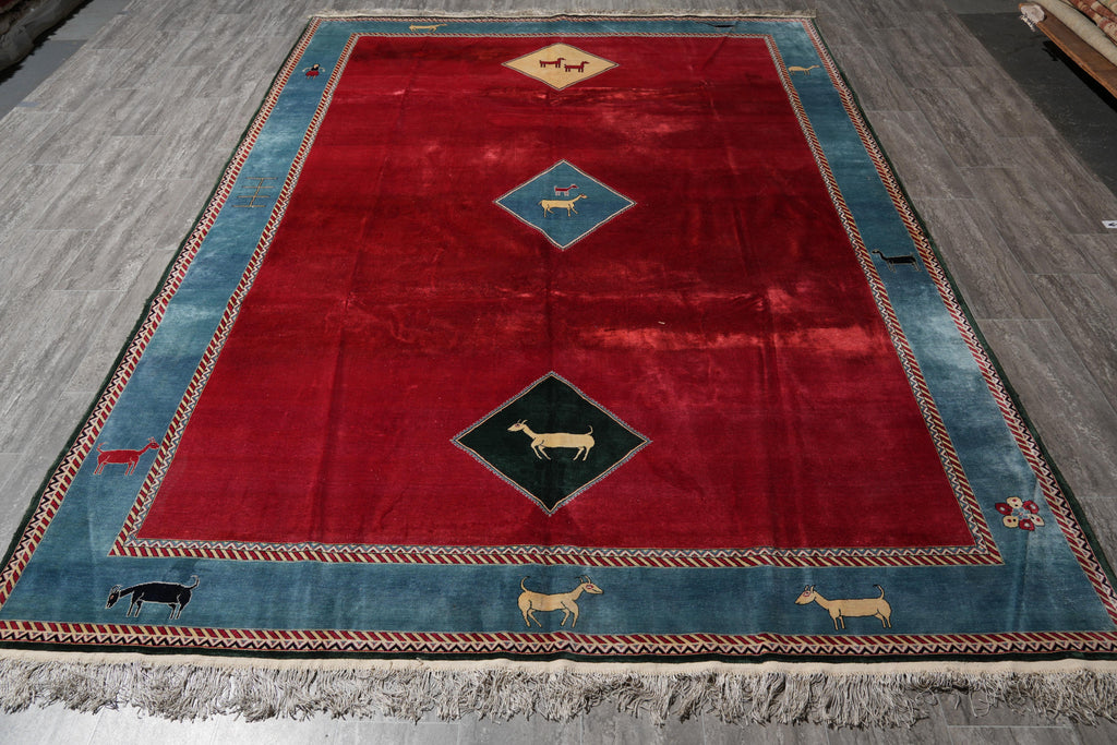 7 x 10.3 Silk Handmade Gabba Rug #F-4165